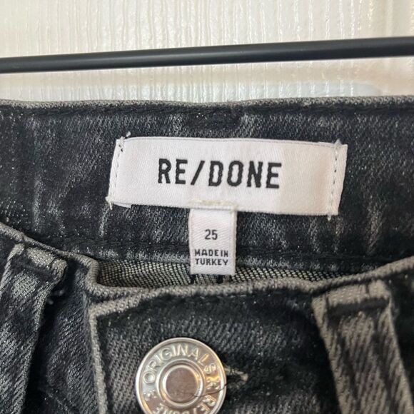 Re/Done 90s high‎ rise ankle crop jeans in black size 25 97% cotton - Picture 3 of 10